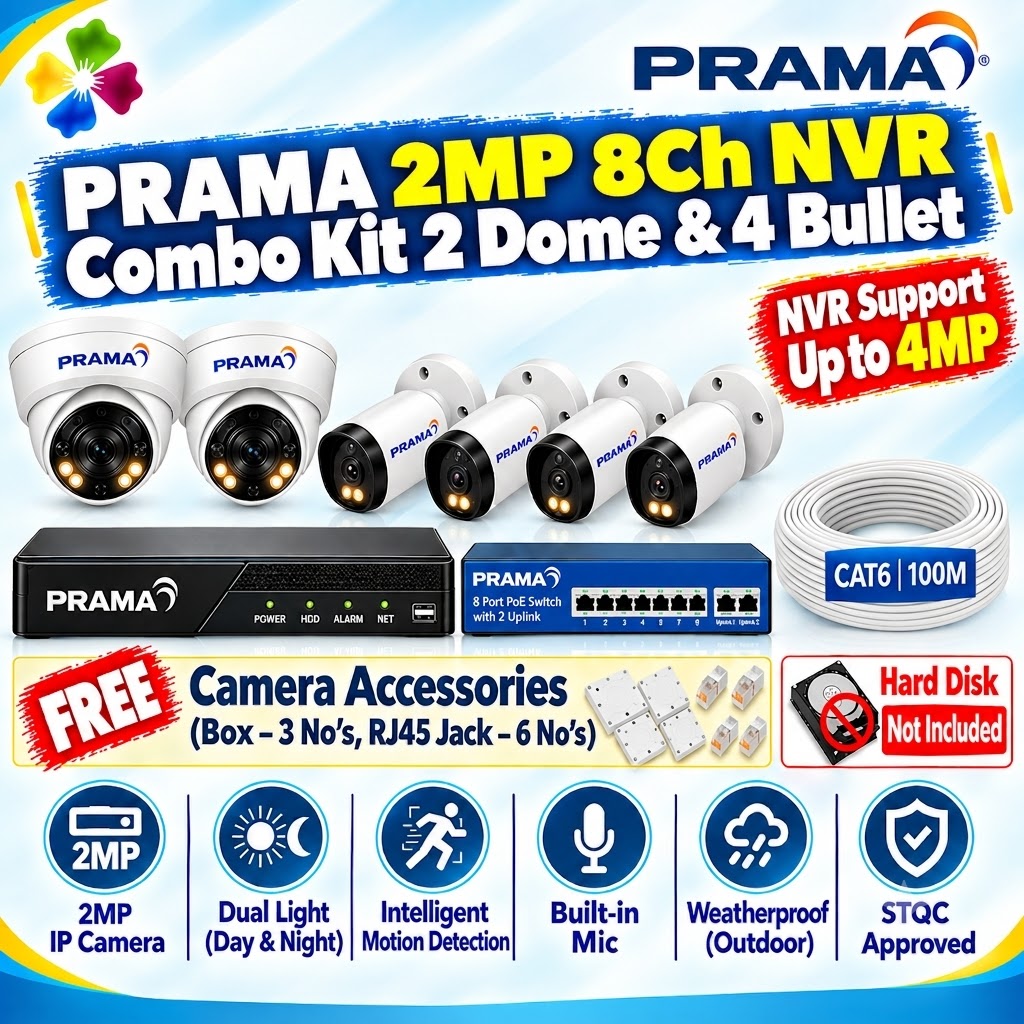 Prama 8Ch NVR 2MP IP Camera Kit