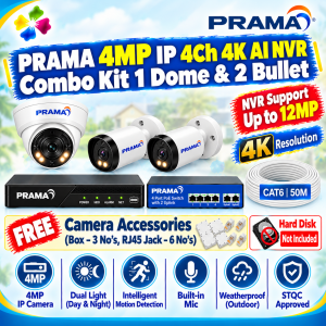 Prama 4Ch 4K AI NVR 4MP IP Camera Kit